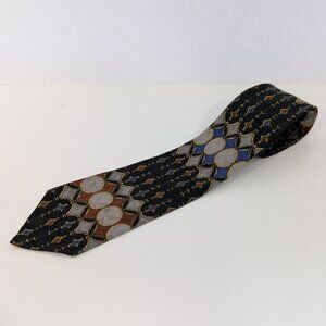 Vintage Modules Men's Ornate Geometric Pattern Silk Neck Tie.